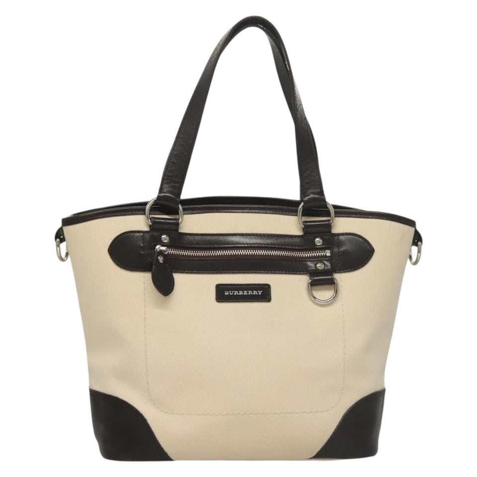 Burberry Nova Check White Canvas Tote Bag ( )