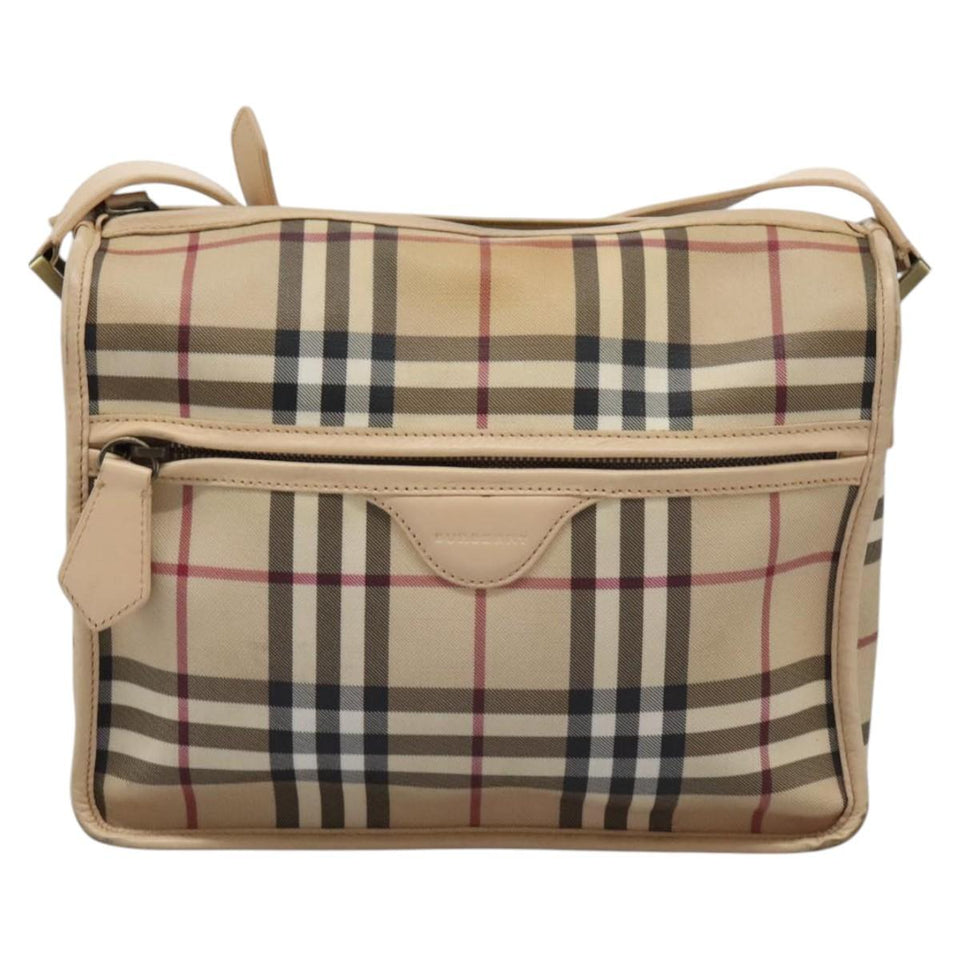 Burberry Nova Check Beige Canvas Shoulder Bag ( )