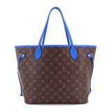 Louis Vuitton Monogram Ikat Flower Neverfull MM Tote Bag Grand Blue