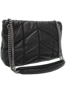 Saint Laurent- Paris Monogram Chain Shoulder Bag Black