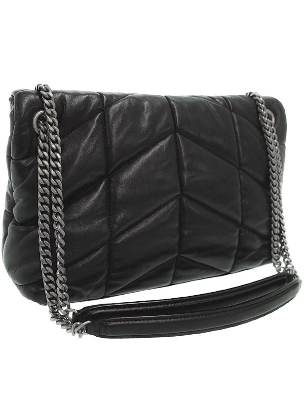 Saint Laurent- Paris Monogram Chain Shoulder Bag Black