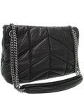 Saint Laurent- Paris Monogram Chain Shoulder Bag Black