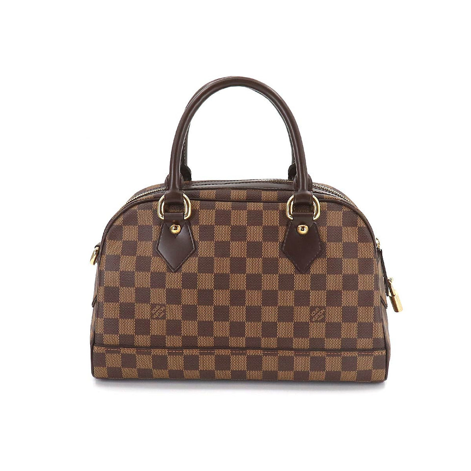 Louis Vuitton Damier Duomo Hand Bag Ebene Gold Metal Fittings