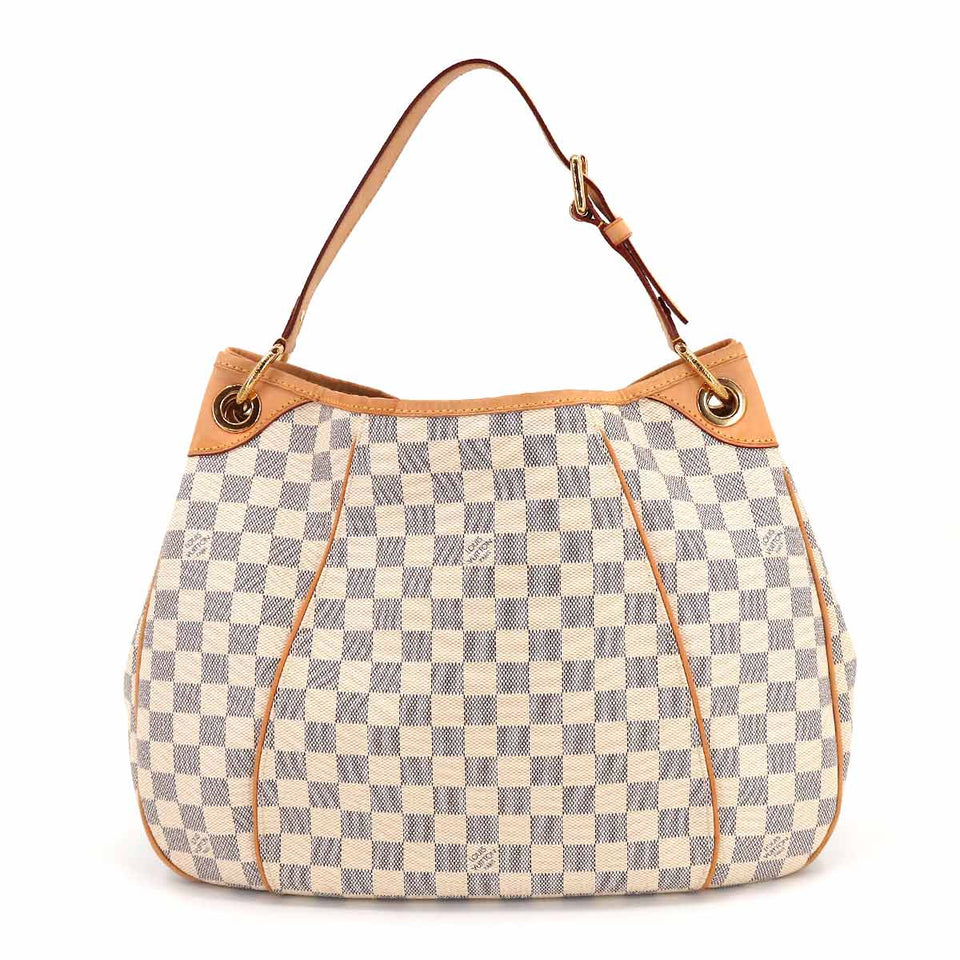 Louis Vuitton Damier Azur Galliera PM Shoulder Bag White Gray