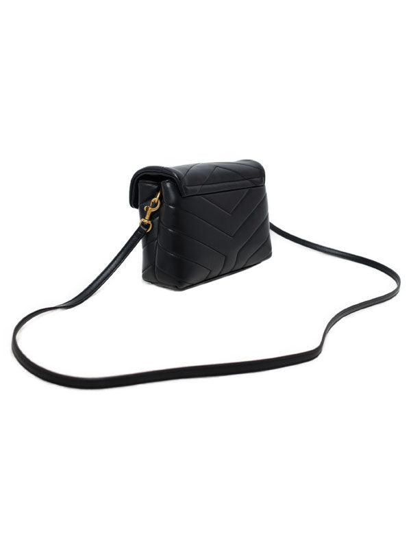 Saint Laurent- Paris Monogram Loulou Strap Bag Black
