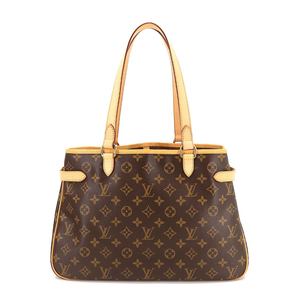 Louis Vuitton Monogram Batignolles Horizontal Tote Bag Brown Gold Metal Fittings