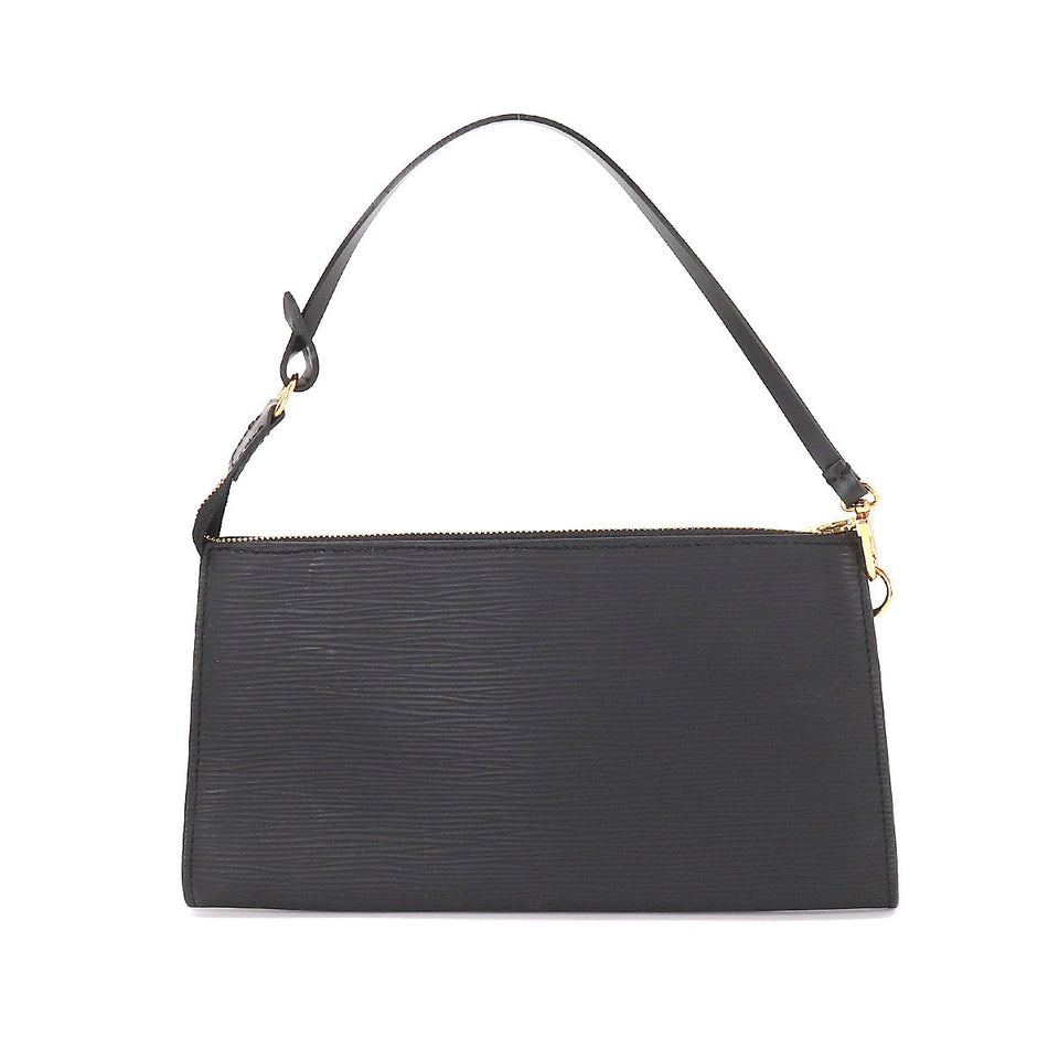 Louis Vuitton Epi Pochette Accessoire Hand Bag Black Gold Hardware