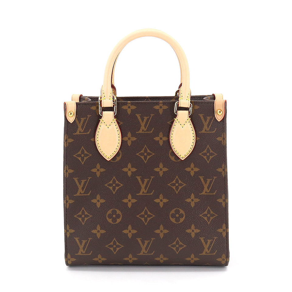 Louis Vuitton Monogram Sac Plat BB 2 Way Hand Shoulder Bag Brown