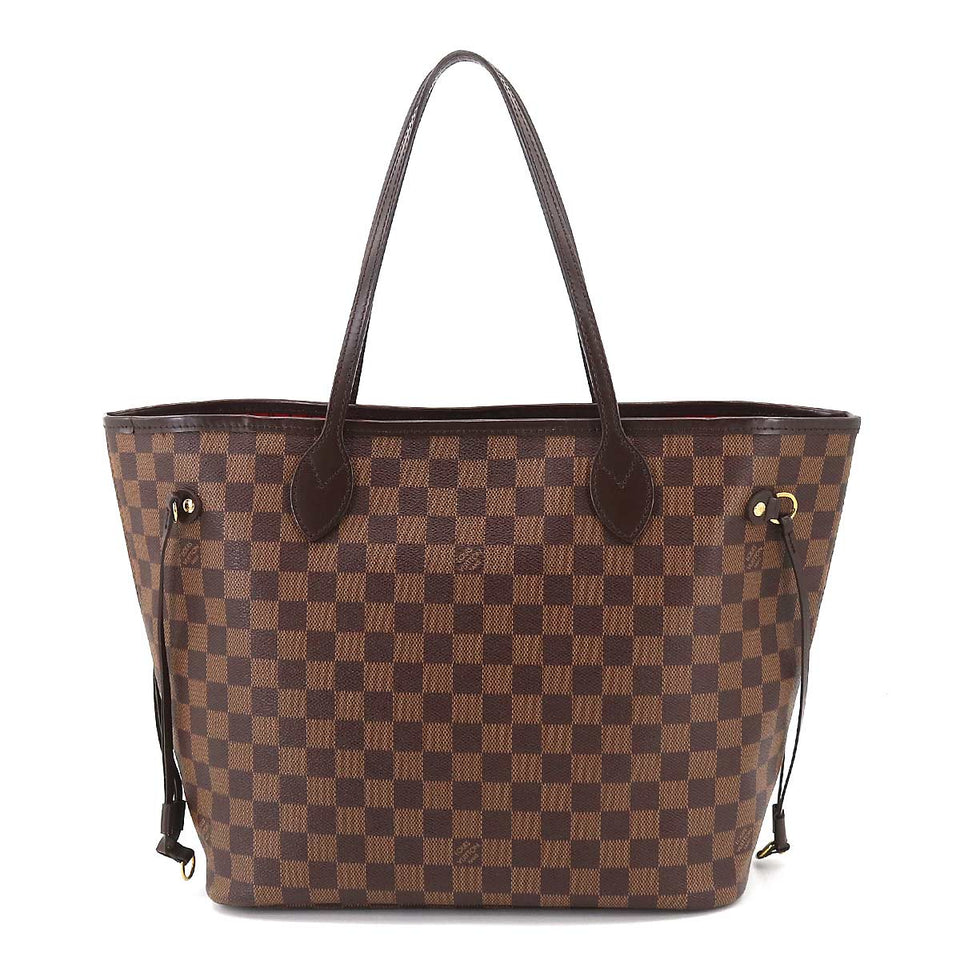 Louis Vuitton Damier Neverfull MM Tote Bag Ebene Brown