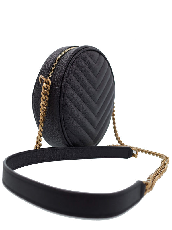 Saint Laurent- Paris Vinyl Chain Shoulder Bag Black