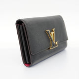 Louis Vuitton Bifold Long Wallet Taurillon Portefeuille Capucines Noir