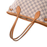 Louis Vuitton Damier Azur Neverfull PM White Canvas Handbag