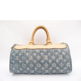 Louis Vuitton Neo Speedy Handbag Mini Boston Bag Monogram Denim Blue
