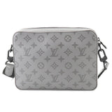 Louis Vuitton Monogram Shadow Duo Messenger Shoulder Bag Leather Gray