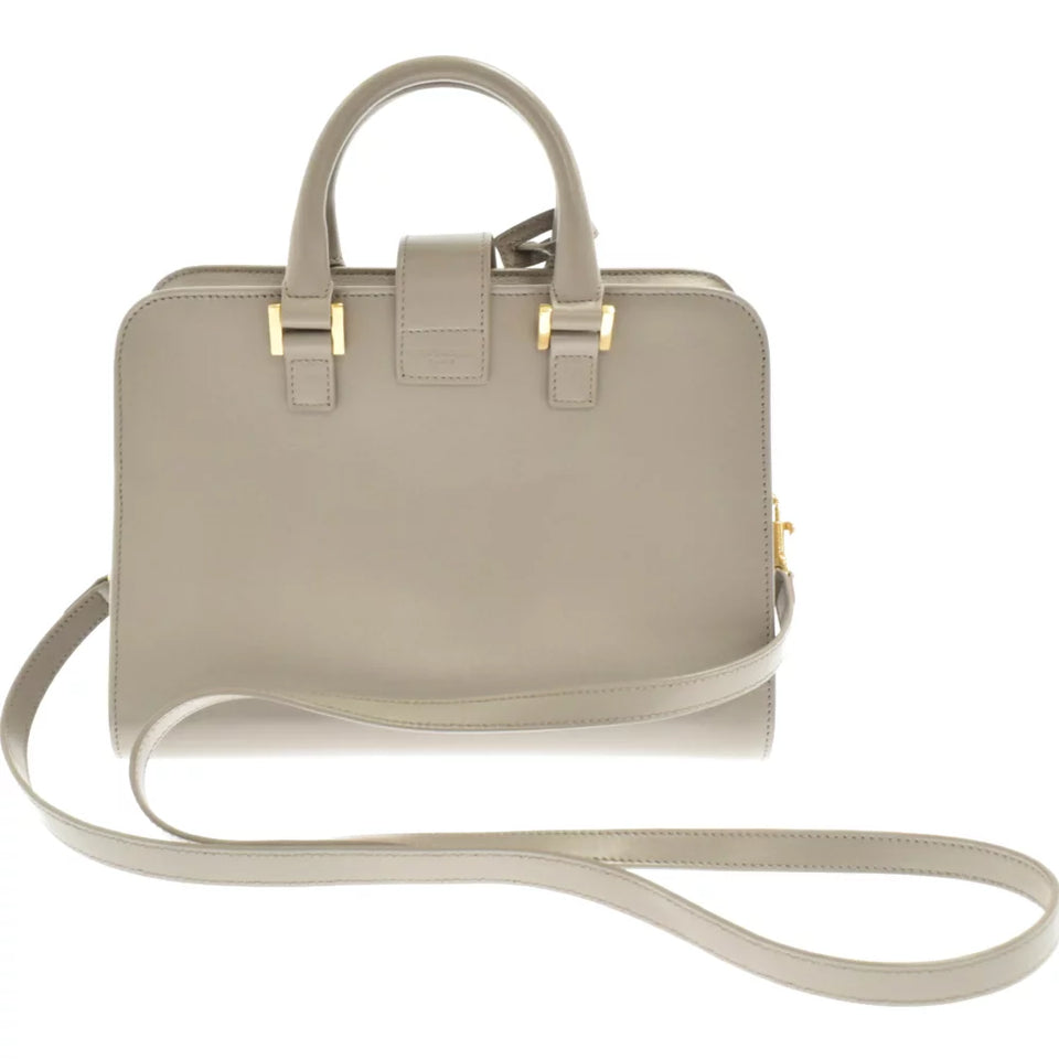 Saint Laurent- Paris Leather Bag Shoulder Handbag Gray