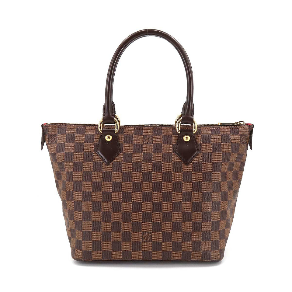 Louis Vuitton Damier Saleya PM Tote Bag Ebene Brown Gold Hardware