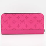 Louis Vuitton Zippy Wallet Vertical Coated Canvas Round Zipper Fuchsia Pink