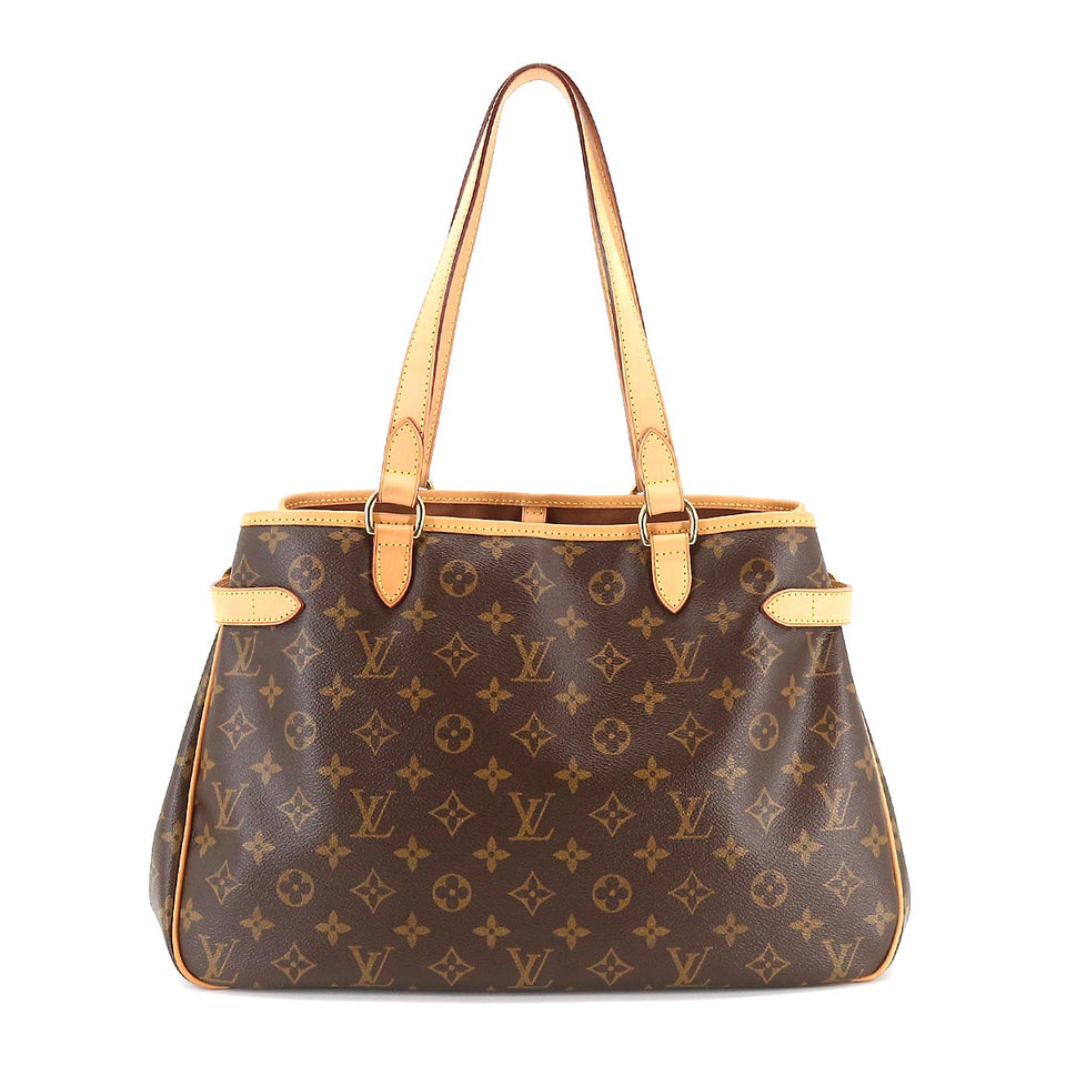 Louis Vuitton Monogram Batignolles Horizontal Tote Bag Brown Gold Metal Fittings