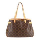 Louis Vuitton Monogram Batignolles Horizontal Tote Bag Brown Gold Metal Fittings