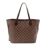 Louis Vuitton Damier Neverfull MM Tote Bag Ebene Brown Cerise Gold Metal Fittings