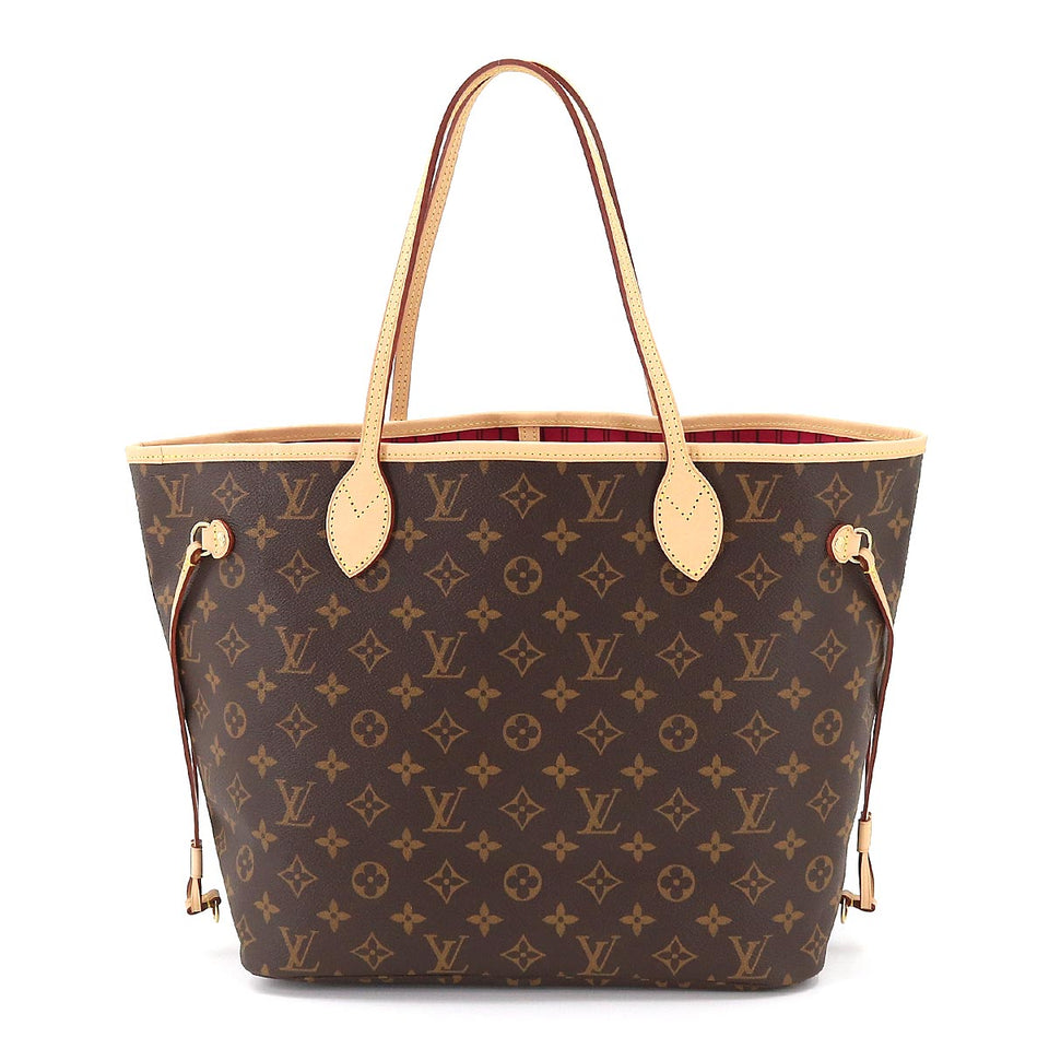 Louis Vuitton Monogram Neverfull MM Tote Bag Brown Pivoine