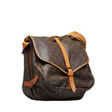 Louis Vuitton Monogram Saumur 35 Crossbody Shoulder Bag Brown