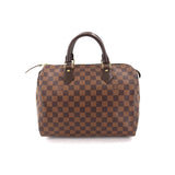Louis Vuitton Damier Speedy 30 Hand Bag Ebene Brown Gold Hardware
