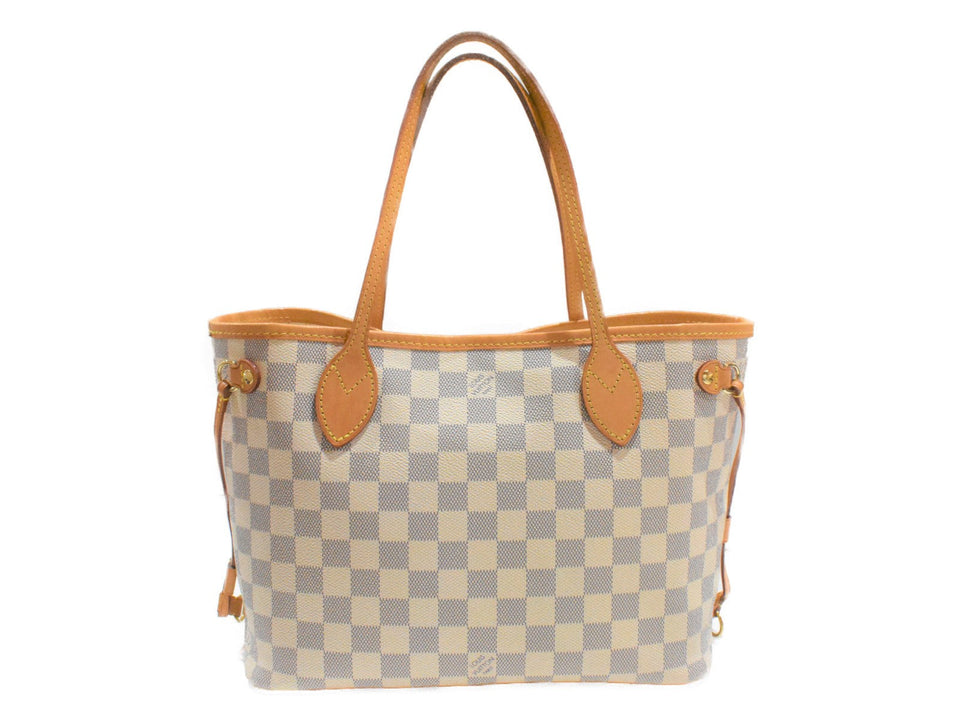 Louis Vuitton Neverfull PM Damier Azur Ivory Coated Canvas Handbag