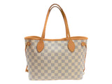 Louis Vuitton Neverfull PM Damier Azur Ivory Coated Canvas Handbag