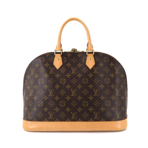Louis Vuitton Monogram Alma GM Hand Bag Brown Gold Hardware