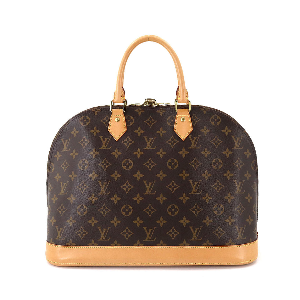 Louis Vuitton Monogram Alma GM Hand Bag Brown Gold Hardware