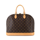Louis Vuitton Monogram Alma GM Hand Bag Brown Gold Hardware
