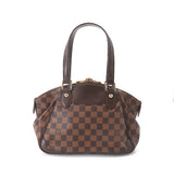 Louis Vuitton Damier Verona PM Hand Bag Ebene Brown Gold Hardware