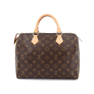Louis Vuitton Monogram Speedy 30 Hand Bag Brown RFID Gold Hardware