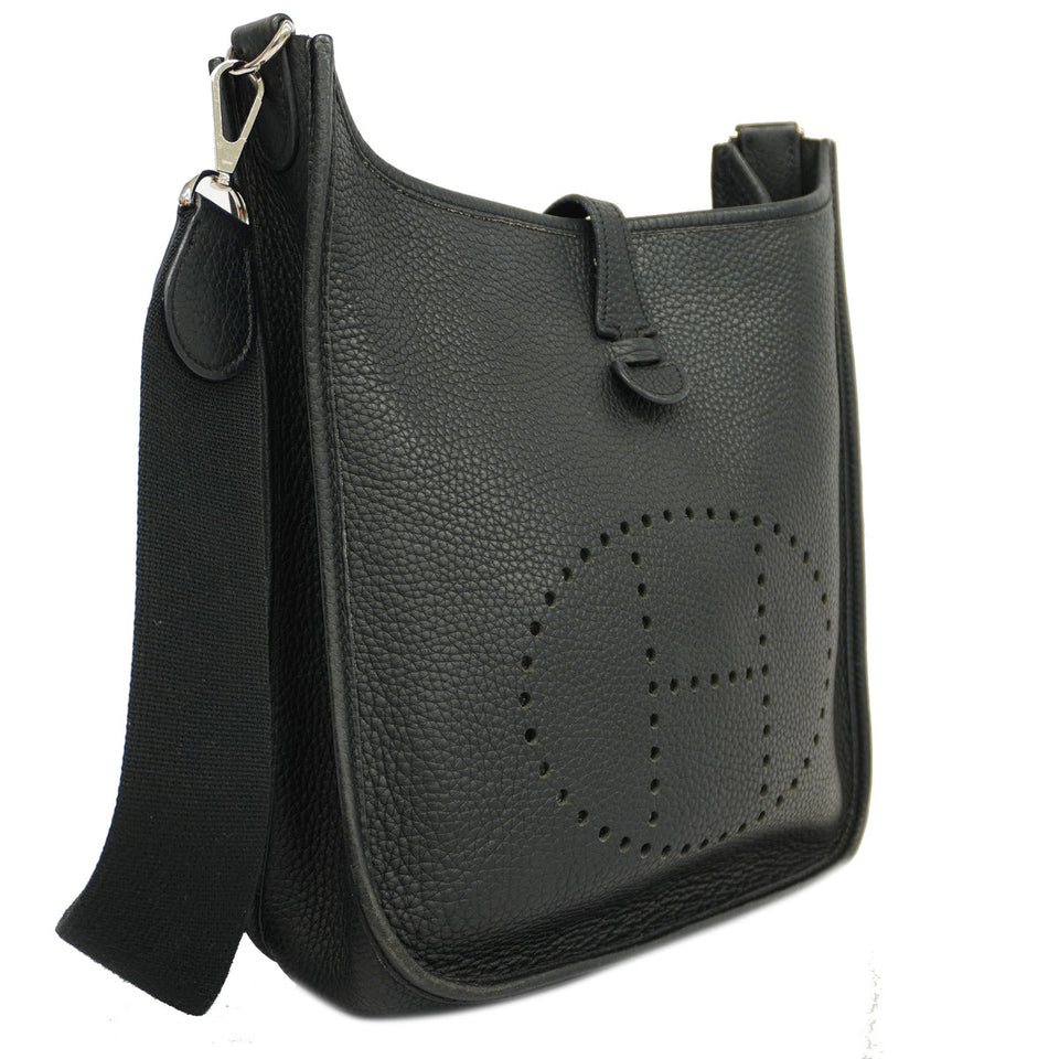 Hermès Evelyne-Style Shoulder Bag Black Taurillon Clémence Leather (31cm)