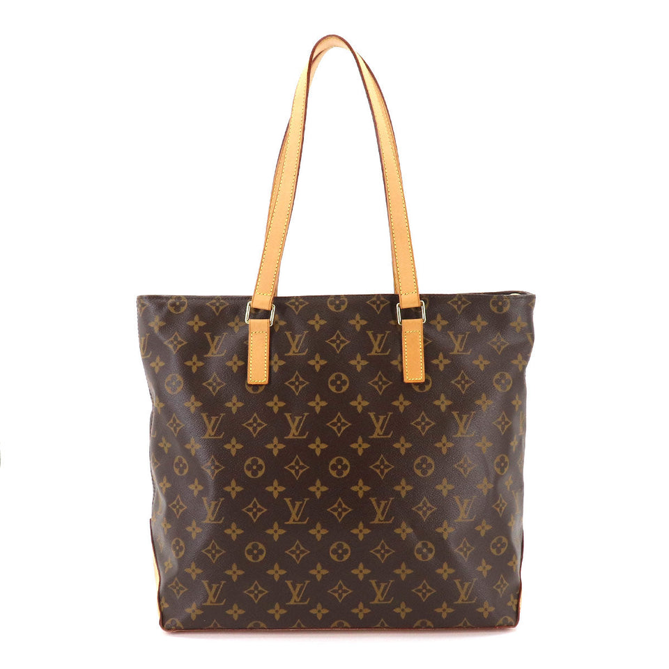 Louis Vuitton Monogram Cabas Mezzo Tote Bag Brown Gold Metal Fittings