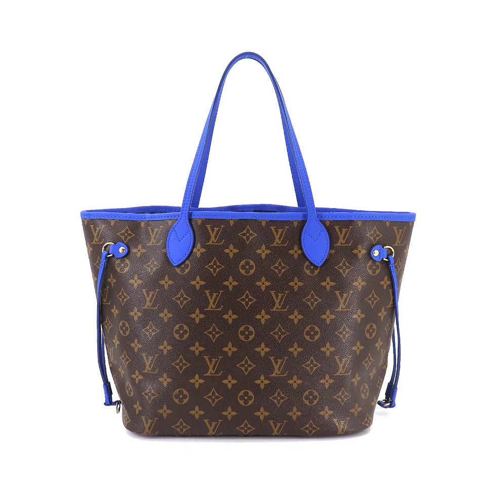 Louis Vuitton Monogram Ikat Flower Neverfull MM Tote Bag Grand Blue