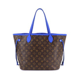 Louis Vuitton Monogram Ikat Flower Neverfull MM Tote Bag Grand Blue