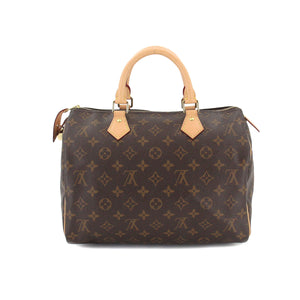 Louis Vuitton Monogram Speedy 30 Hand Bag Brown RFID Gold Hardware