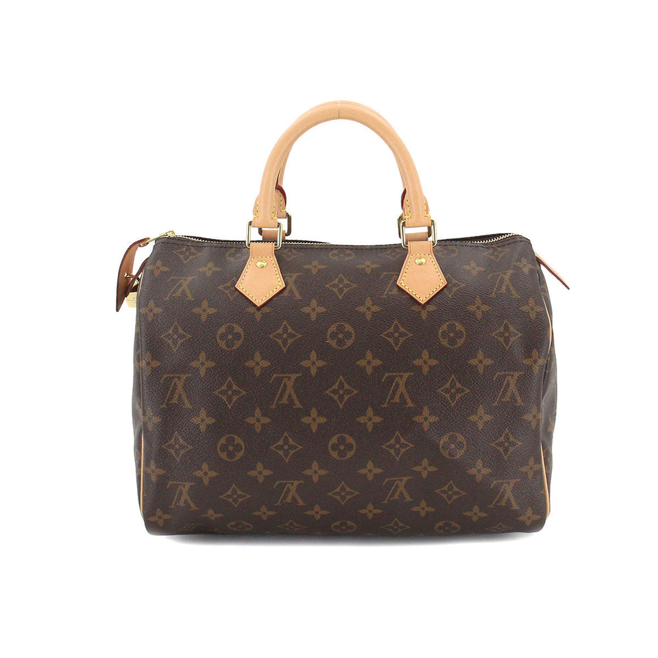 Louis Vuitton Monogram Speedy 30 Hand Bag Brown RFID Gold Hardware