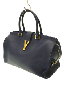 Yves Saint Laurent- Petit Cabas Handbag Boston Bag Leather Navy