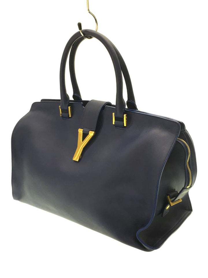 Yves Saint Laurent- Petit Cabas Handbag Boston Bag Leather Navy
