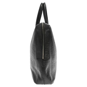 Saint Laurent- Paris Museum Crocodile Embossed Leather Briefcase Black