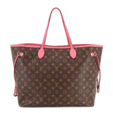 Louis Vuitton Monogram Ikat Flower Neverfull GM Tote Bag Rose Velour
