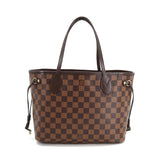 Louis Vuitton Damier Monogram Neverfull PM Tote Bag Brown Gold Hardware