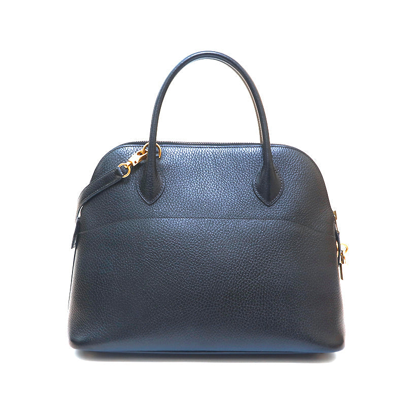 Hermes Bolide 31 G Metal Fittings Handbag ◯x Engraved Ardennes Black