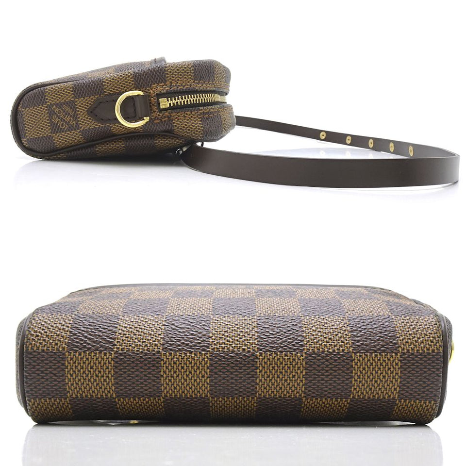 Louis Vuitton Damier Pochette Ipanema Ebene Waist Bag Pouch Brown