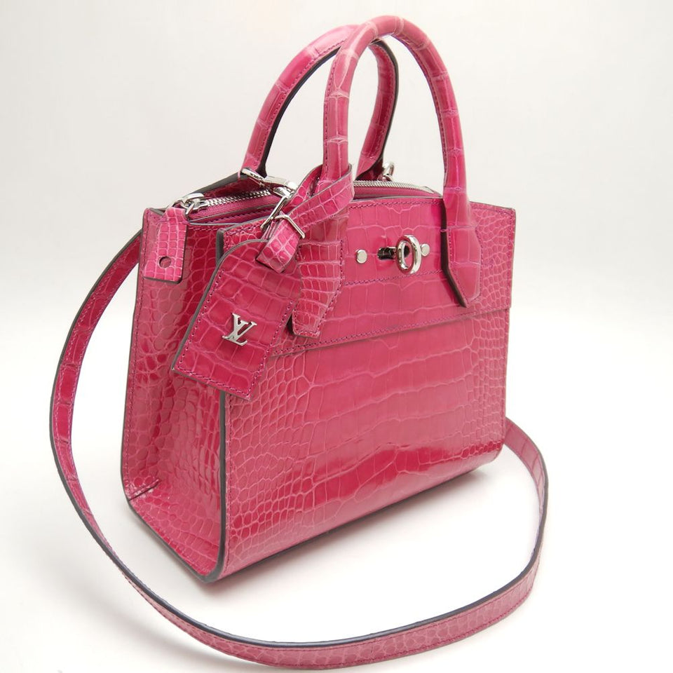 Louis Vuitton Mini Handbag Alligator Rose Fuchsia