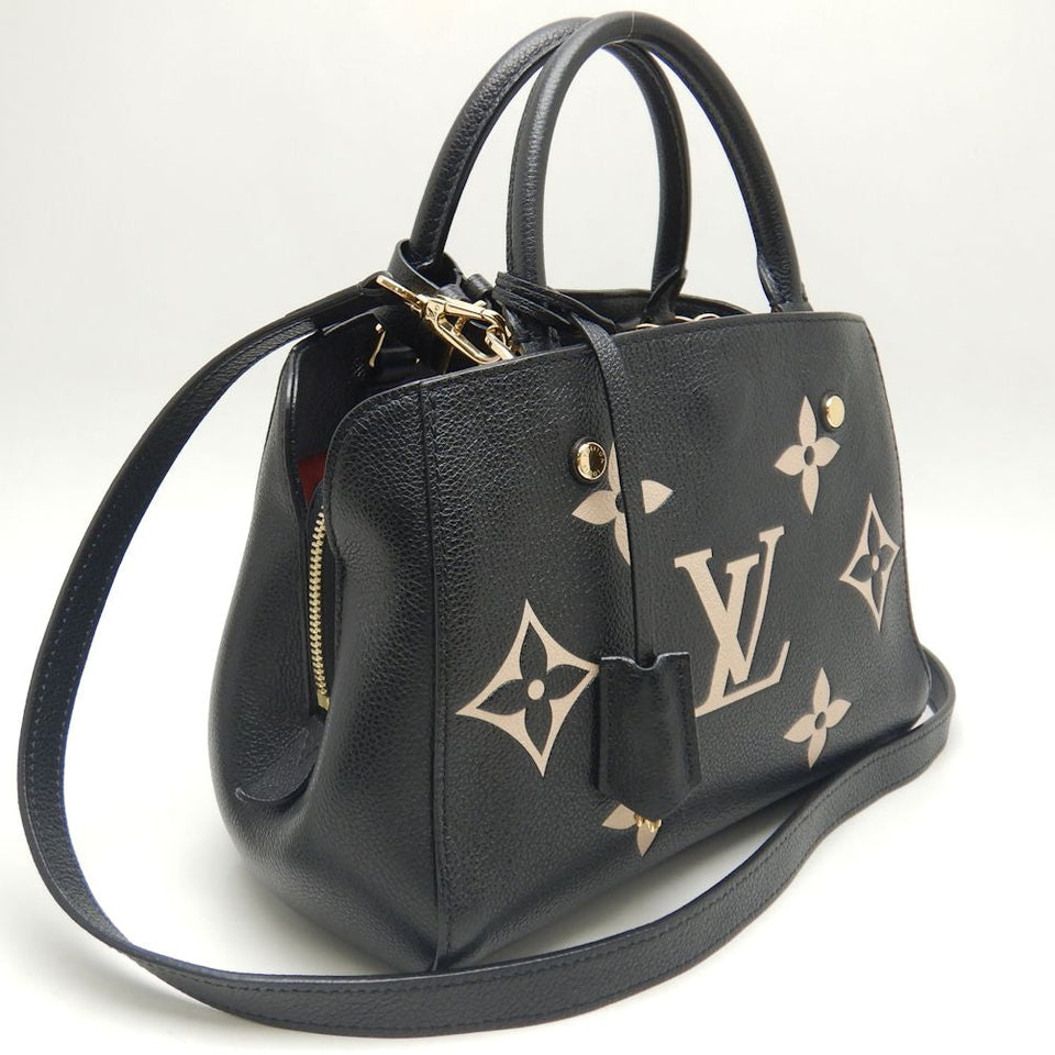 Louis Vuitton Montaigne BB Bicolor Monogram Emplant Noir Black