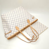 Louis Vuitton Damier Azur Neverfull MM Tote Bag White